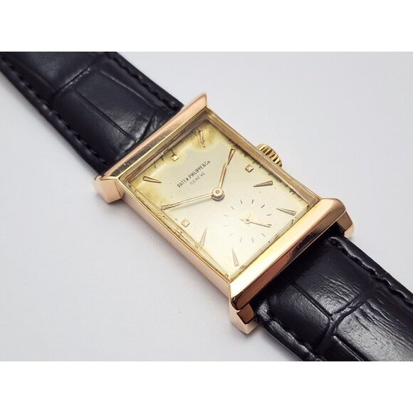 Vintage Patek Philippe 2404 Canape Art Deco Architectural 1950s 18K Rose Gold - Picture 9 of 16